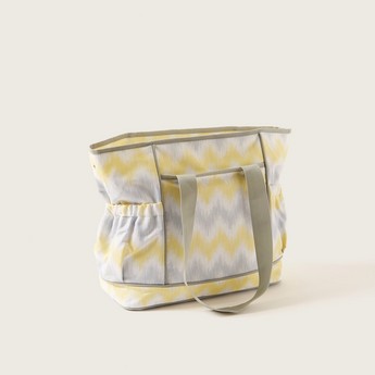 Juniors Chevron Print Diaper Bag with Zip Closure