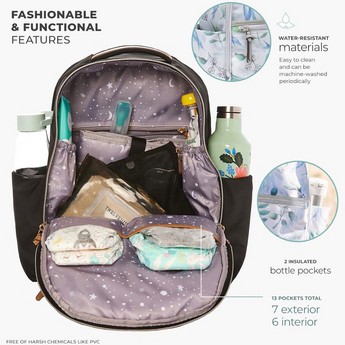 TWELVElittle Midi-Go Diaper Backpack with Adjustable Straps and Changing Pad