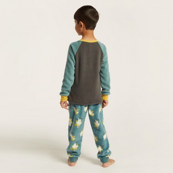 Juniors Graphic Print T-shirt and All-Over Printed Pyjamas Set