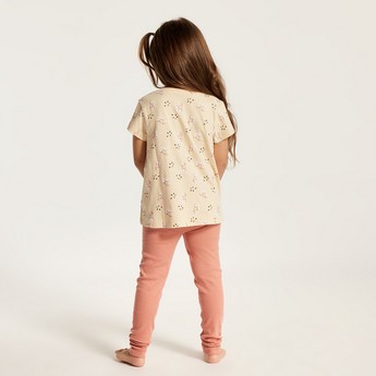 Juniors Printed Short Sleeve Top and Pyjama Set