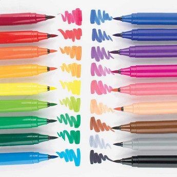 OOLY Big Bright Brush Markers - Set of 18