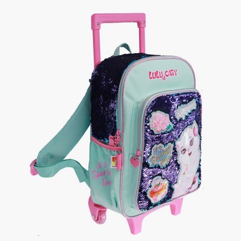 Rainbow Max Sequin Detail Trolley Backpack with Adjustable Straps - 16 inches