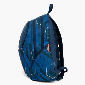 SunCe FIFA Embossed Backpack with Shoulder Straps and Speaker - 18 inches