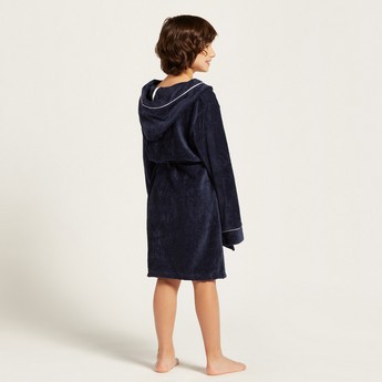 Juniors Textured Bathrobe with Hood and Tie-Ups