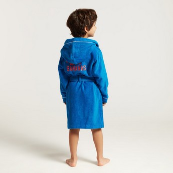 Juniors Long Sleeves Bathrobe with Tie-Up Belt and Hood