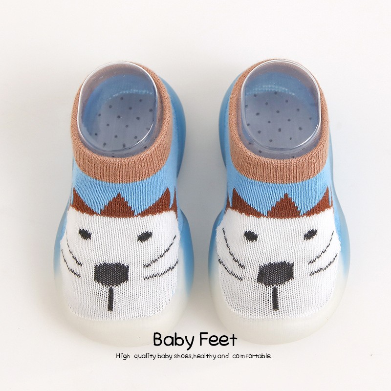 Unisex baby shoes first baby shoes first walkers boy soft sole rubber outdoor baby shoes cute animal socks baby anti-slip