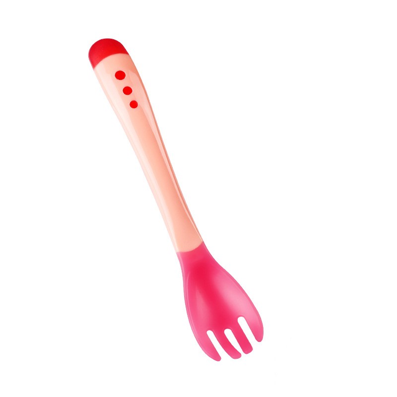 1pc Baby Soft Temperature Sensing Spoon Baby Safety Learning Fork Spoon Children Kids Boy Girl Food Feeding Utensils Tool