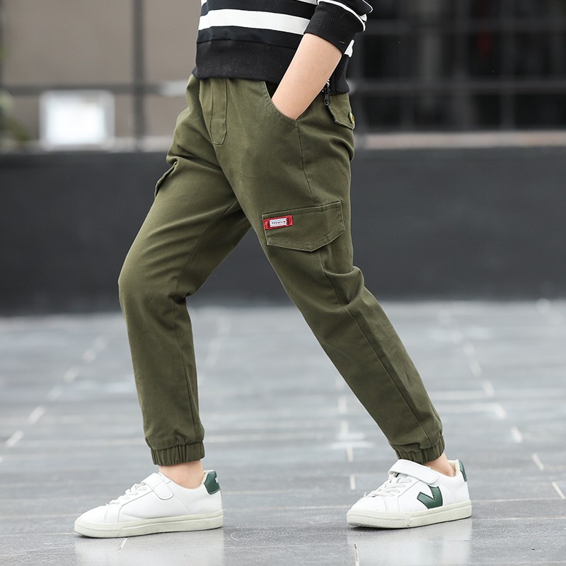 Boys Pants 2022 Autumn Cotton Long Kids 3 5 10 14 Years Children Pants New Style High Quality Pantalones Causal Cargo Pants