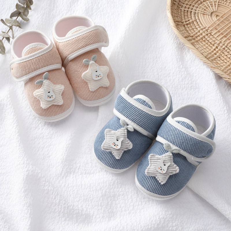 Baywell Newborn Baby Boys Girls Crib Sneakers Soft Anti-Slip Sole Toddler Warm Fluffy Casual Shoes Cartoon First Walker 0-18M