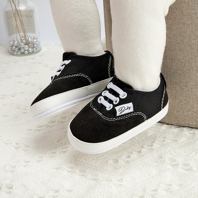 Newborn Baby Shoes Boys Girls Toddler Shoes Canvas Toddler Sneakers Rubber Non-slip Soft Sole Infant First Walkers 0-18 Months