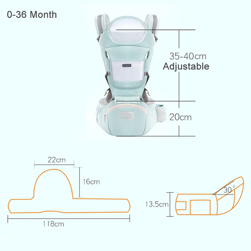 Baby Carrier for 0-48 Months Comfortable Baby Carrier for Newborn Baby Hipseat Seat Kangaroo Wrap Sling Hipseat Waist Stool Backpack