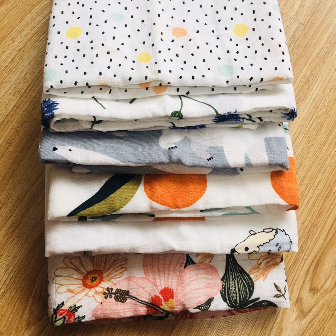 70% Bamboo + 30% Cotton Muslin Swaddling Wrap Burpy Towel Scarf Bibs Muslin Baby Blankets Newborn Diaper Pielucha 60*60cm