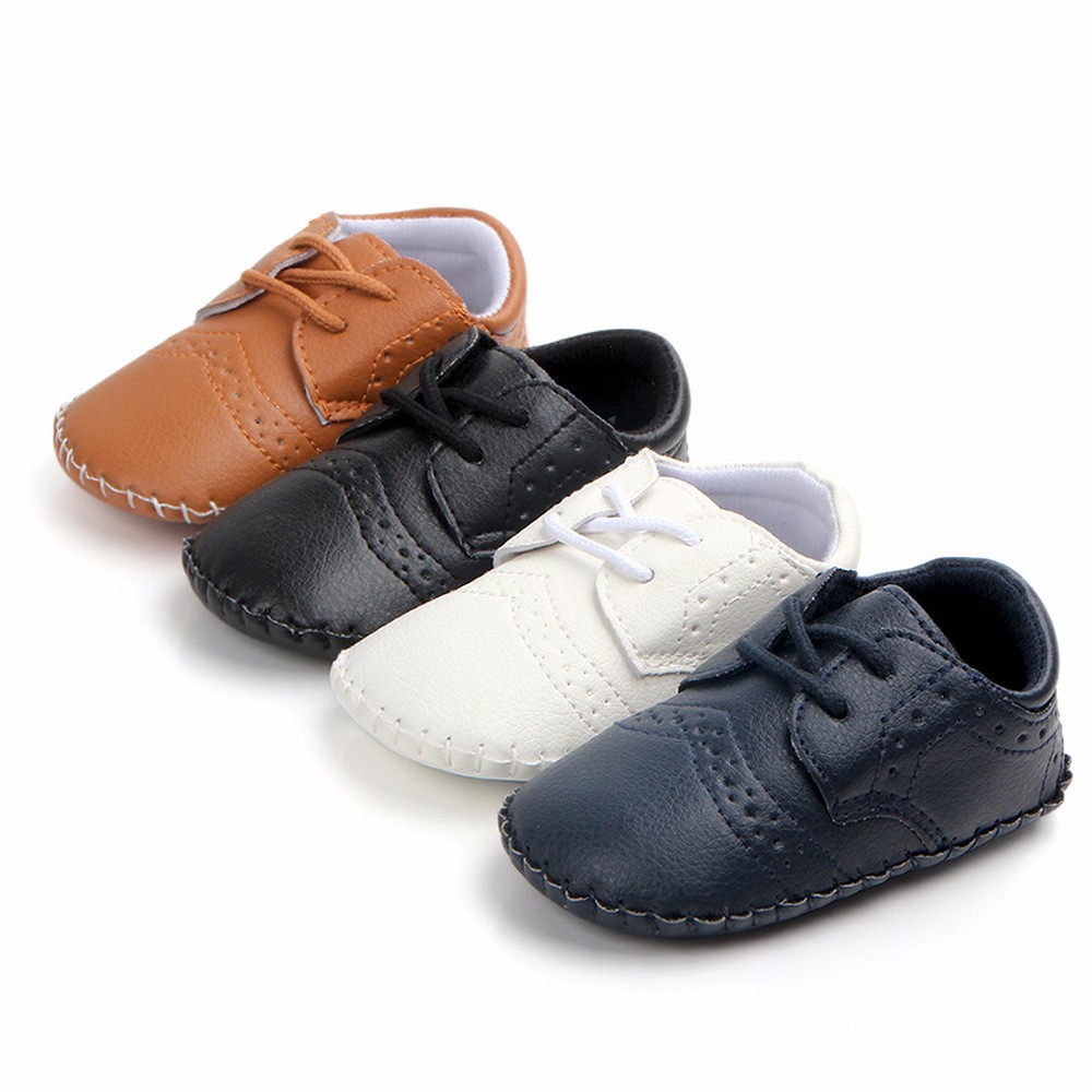 New Baby Shoes Retro Leather Boy Girl Baby Shoes Rubber Sole Anti-slip First Walkers Newborn Infant Moccasins Crib Shoes