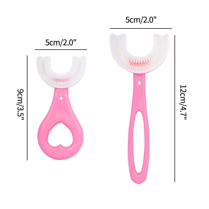 Infant Children Toothbrush 360 Degree U-Shape Oral Cleaning Silicone Brushing Kids Teeth Dental Care Hand-Version