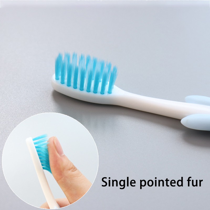 4pcs/set Baby Cartoon Silicone Toothbrush Cute Rabbit/Bear Shape Soft Fur Brush With Suction Seat Dental Health Tooth Brushes