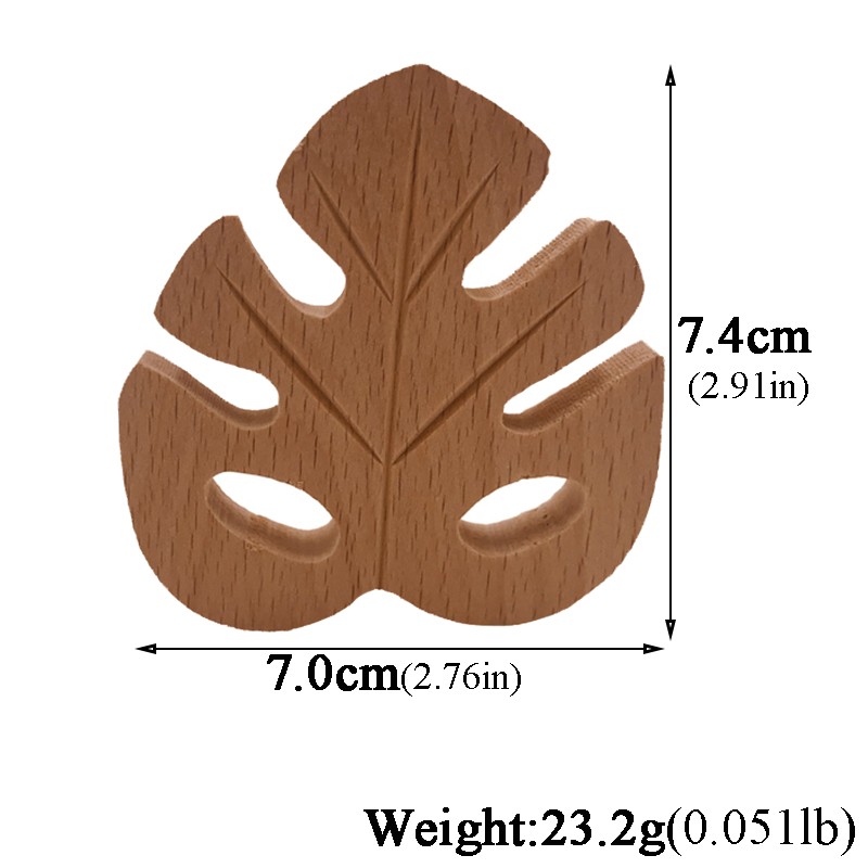 Baby Nursing Teether Accessories Beech Wood Leaves Food Grade Sensory Toy DIY Teething Jewelry Pendant Baby Teether