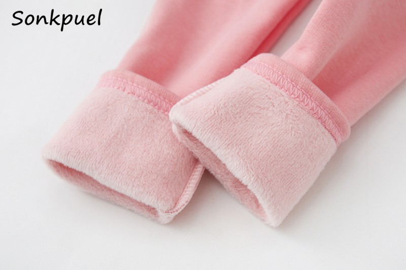 Sweet Girls Pants Kids Boys Thick Warm Pants Winter Casual Children Solid Color Pants Girls Leggings Baby Autumn Clothes