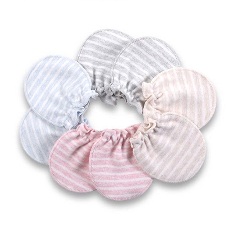 2pcs/set Simple Newborn Baby Newborn Hat Glove Set Soft Cotton Kids Infant Anti-scratch Gloves Hat Gifts