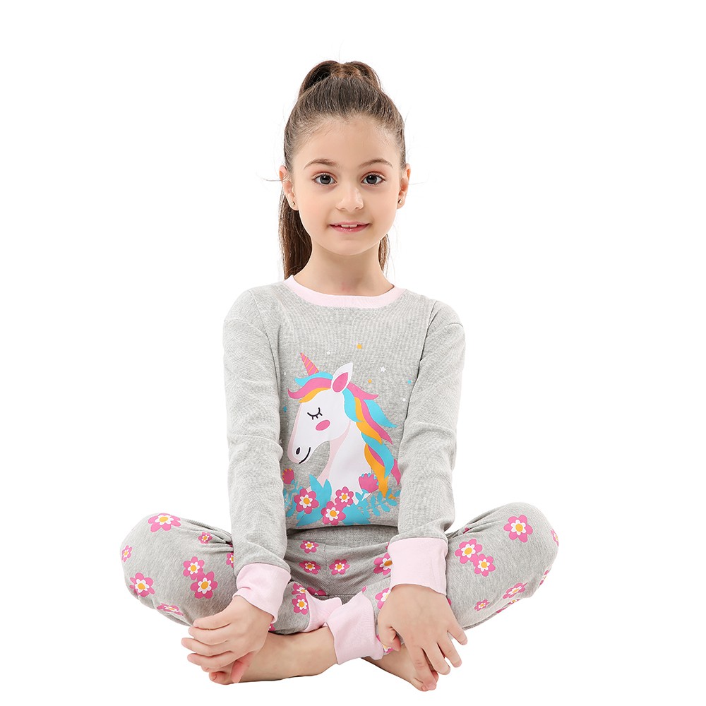 Girls Unicorn Pajamas Kids Sleepwear Dinosaur Pajamas Kids Rocket 1-8 Years New Set 2020