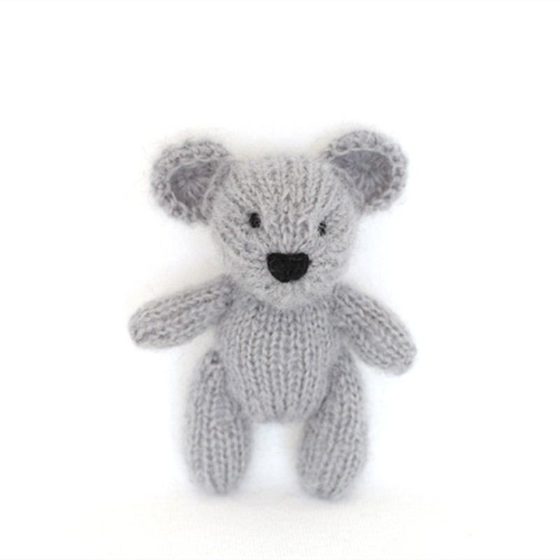 Newborn Teddy Bear Photography Accessories Knit Angola Teddy Rabbit Stuffed Animal Toy Photo Accessories