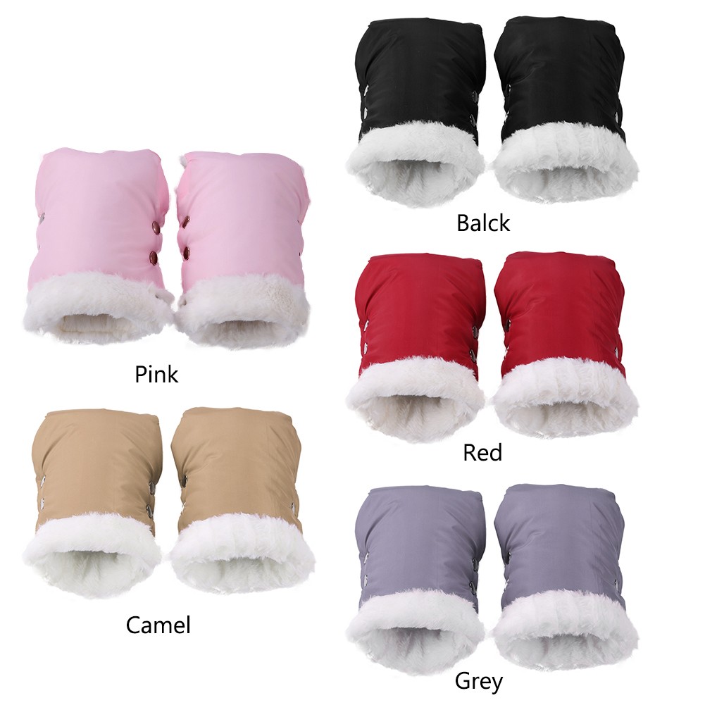 New Baby Stroller Warm Gloves Fur Fleece Hand Pram High Quality Portable Comfortable Waterproof Muff Baby Pushchair