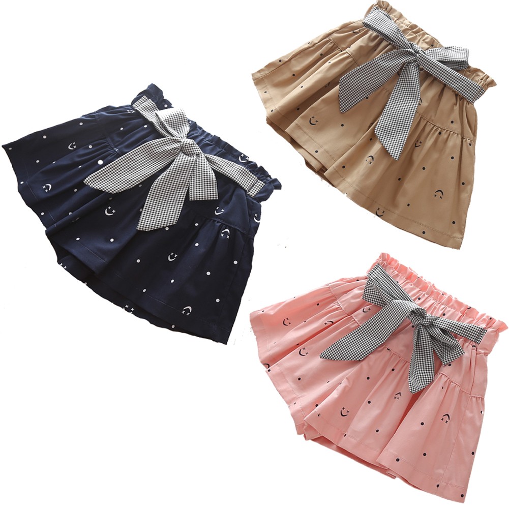 Summer Baby Girls Shorts Shorts Bow Neck Skirts Cotton Shorts Kids Fashion Girls Clothes