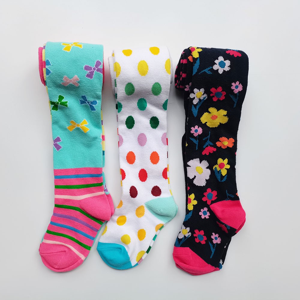 3pcs Girls Plaid Tights Kids Socks Spring Autumn Christmas Baby Girl Clothes Floral Striped Tights For Girls Pantyhose