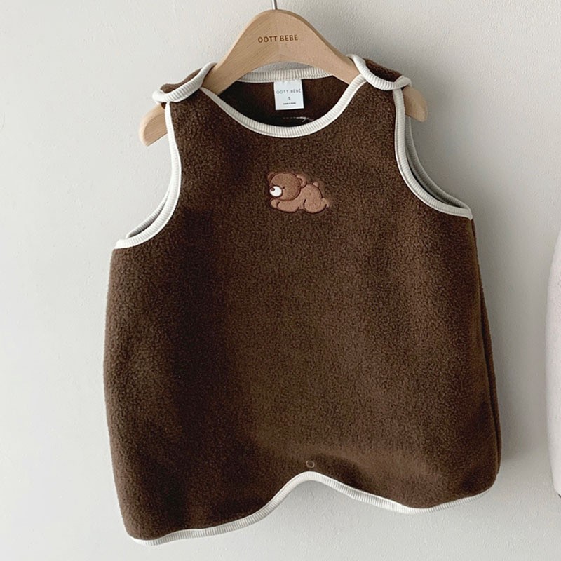 2022 New Spring Autumn Fashion Baby Girls Boys Cute Cartoon Bear Sweater Home Sleeping Bag Newborn Warm Sweater