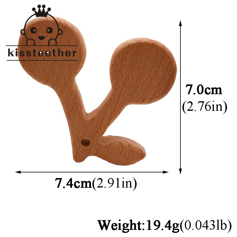 Infant Chawable Baby Toy Wood Teether Cherry Shape Natural Wooden Baby Teether Toys Wood Teething Accessories Baby Birthday Gifts