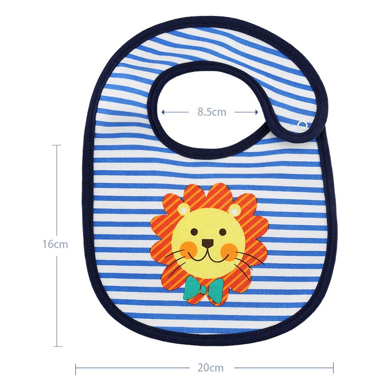 2pcs/lot infant new cartoon animal pure cotton absorbent comfortable baby bib boys and girls soft three-layer saliva towel