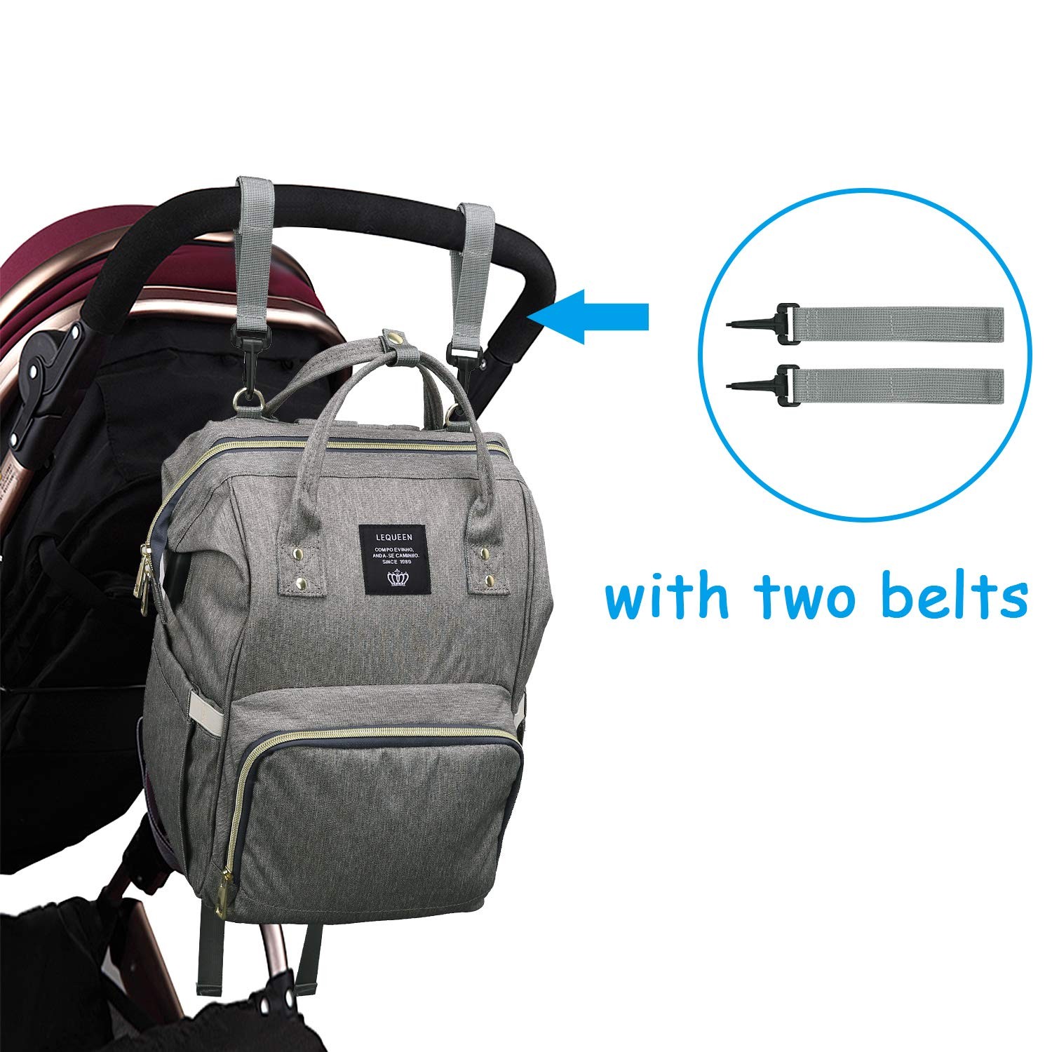 Maternity Backpack Bag, Waterproof for Kids, Large Capacity, Stroller USB Interface