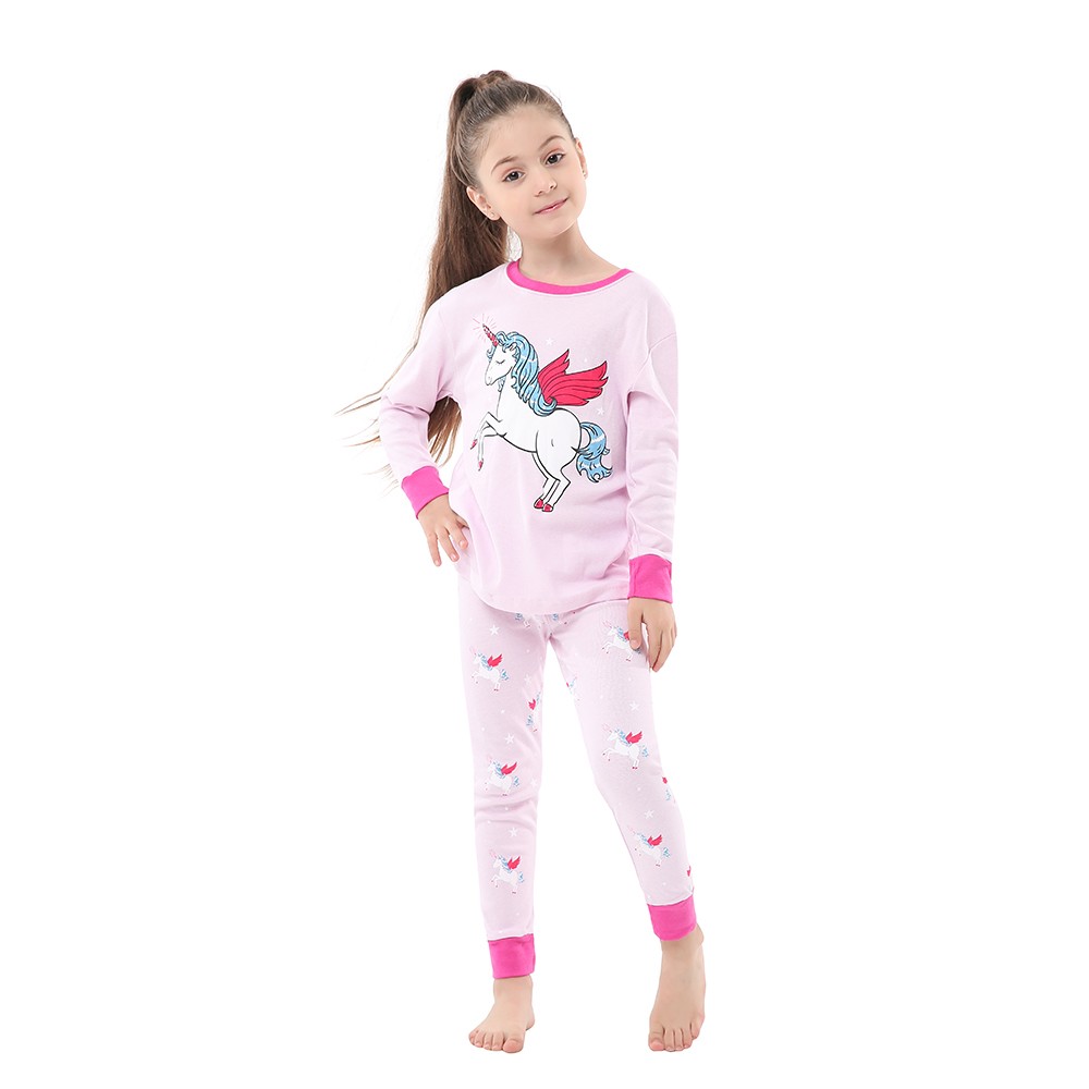 Disney Princess Pajamas Sets Cotton Snow White Girls Sleepwear Unicorn Sleepwear 2-8 Years Kids Children's Sleepwear Set