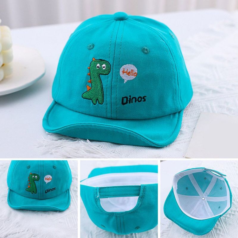 Baby Baseball Hat Caps For Kids Cartoon Dinosaur Print Baby Boy Girl Travel Sun Caps Toddler Hats Gift Adjustable