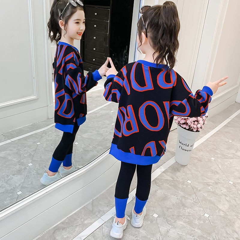 New Kids 2022 Girls Long Print Hoodies Letter Spring New Children Fashion Sweatshirts 4-12 Years