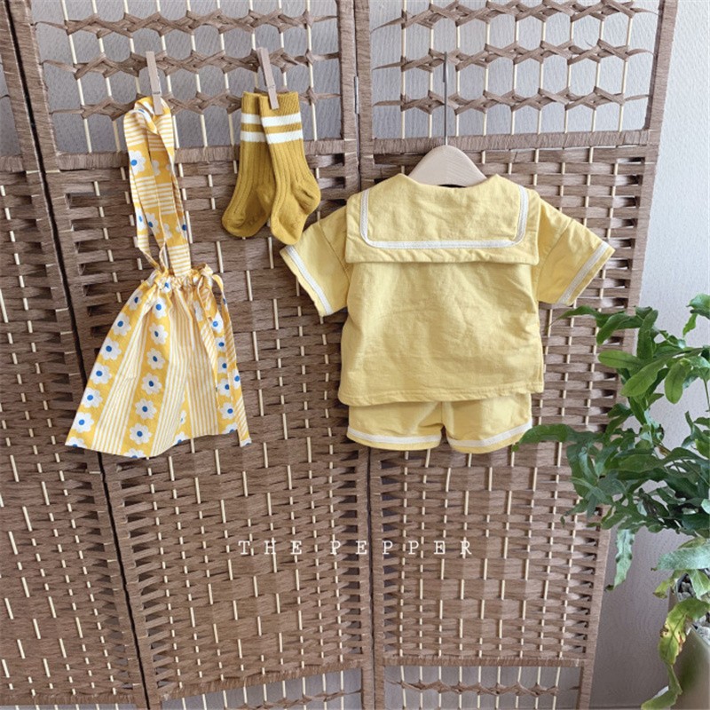 Fashion Baby Boys Girls Clothes Set for Summer Preppy Style Kids Casual Short Sleeve Top + Shorts 2pcs Baby Clothes for 0-4Y