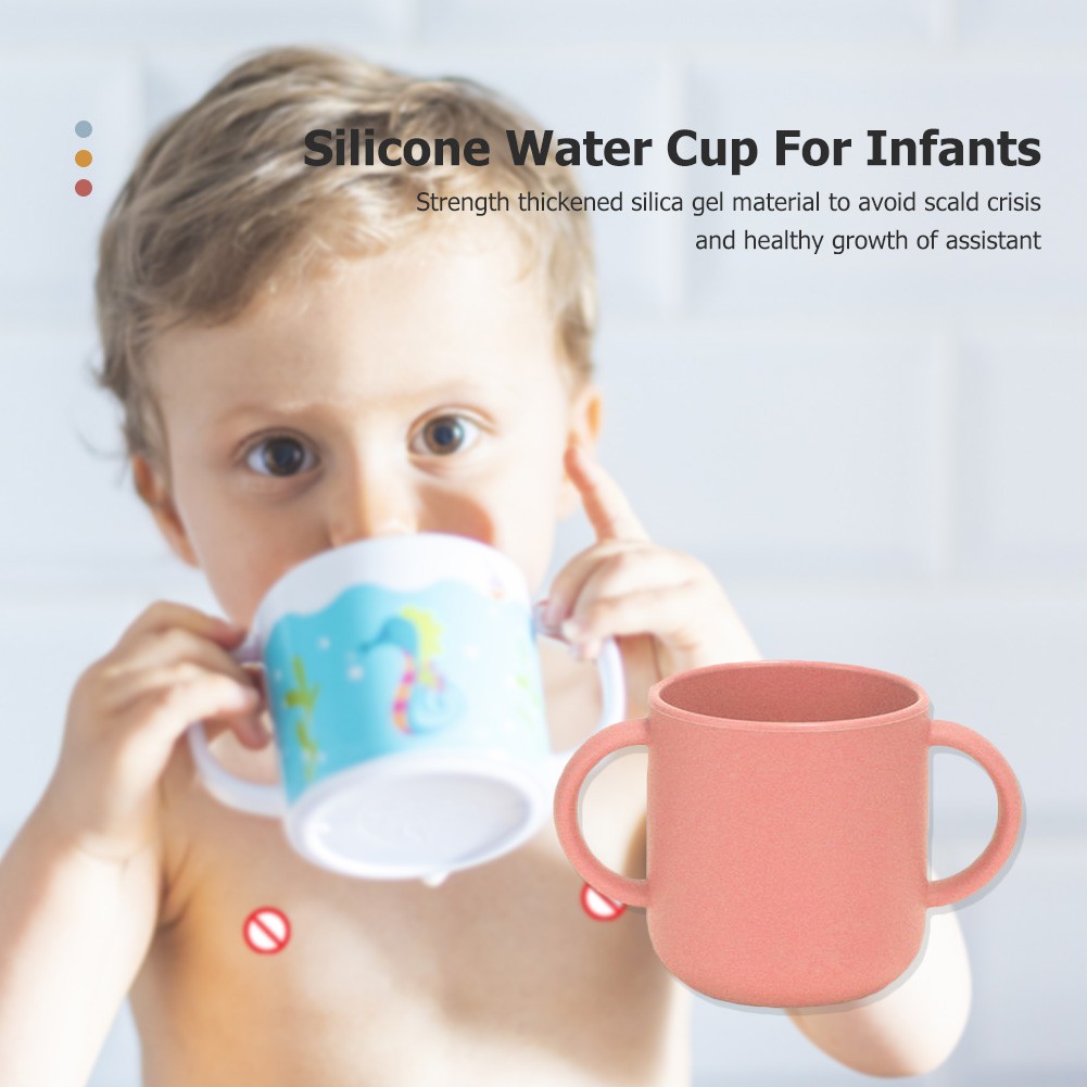 150ML Baby Feeding Drinkware Straw Cup Baby Learning Feeding Bottles Anti-Hot Leakproof Silicone Tableware Toddler Water Bottle