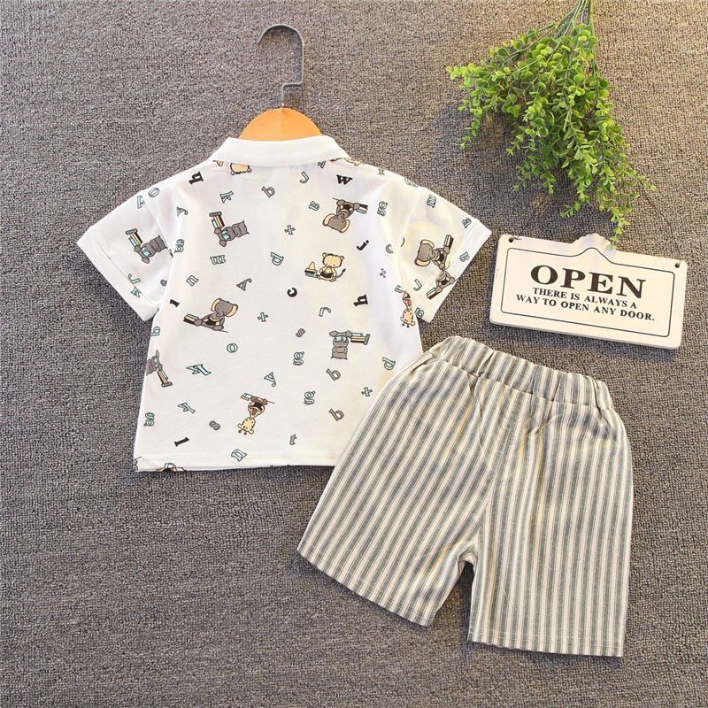 New Summer Baby Clothes Suit Children Fashion Boy Girls Cartoon T-Shirt Shorts 2Pcs/Set Toddler Casual Clothing Kids Tracksuits