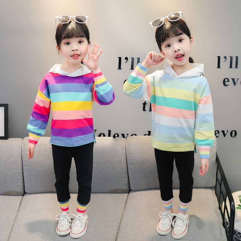 Toddler Girls Clothes Sets Kids 2022 Fashion Infant Spring Autumn 2pcs Cotton Outfits Striped Hoodie Tops+ Pants Baby Tracksuits