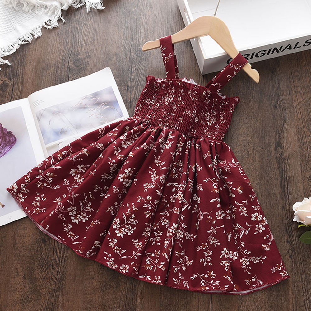 Girls Print Princess Dress Casual Boutique Clothes 2022 New Fashion Floral Vestidos Summer Sleeveless Children Clothes