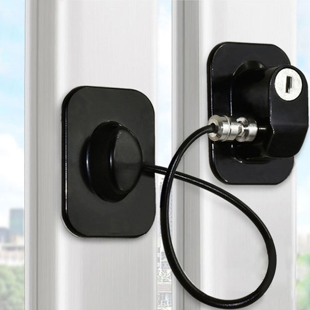 Window Freezer Lock Child Safety Non-Drilling Home Security Locked Refrigerator Door 1 Key Children Self-adhesive Wardrobe