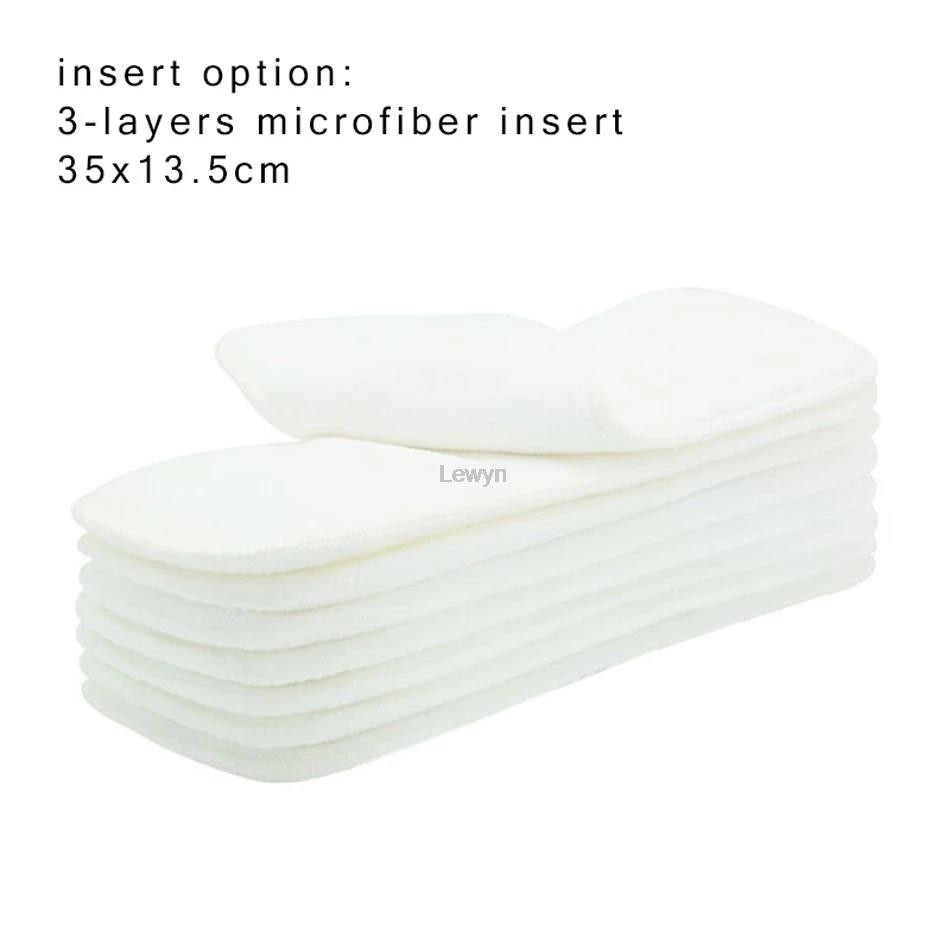 10pcs Nappy Insert 3 Layers Microfiber Diaper Insert 35x13.5cm Use Together With Pocket Cloth Diaper Washable Urine Pad