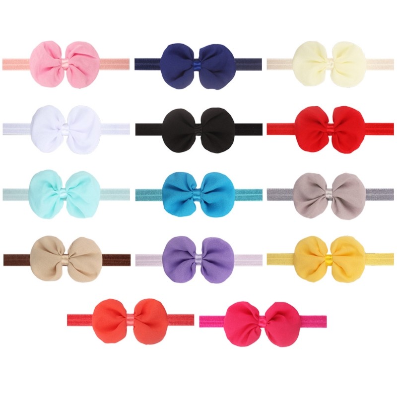 Baby girl headbands and bows 14 colors elastic hair accessories for infants