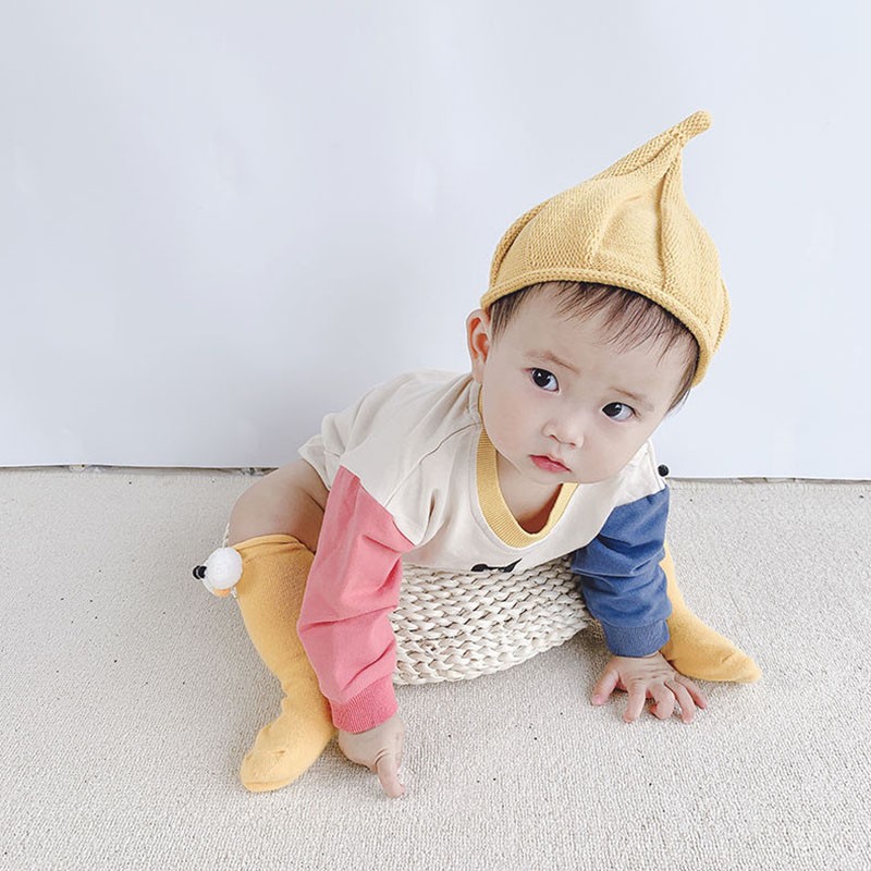 MILANCEL kids hat candy color boys knit hat girls pointed cute fashion children hat