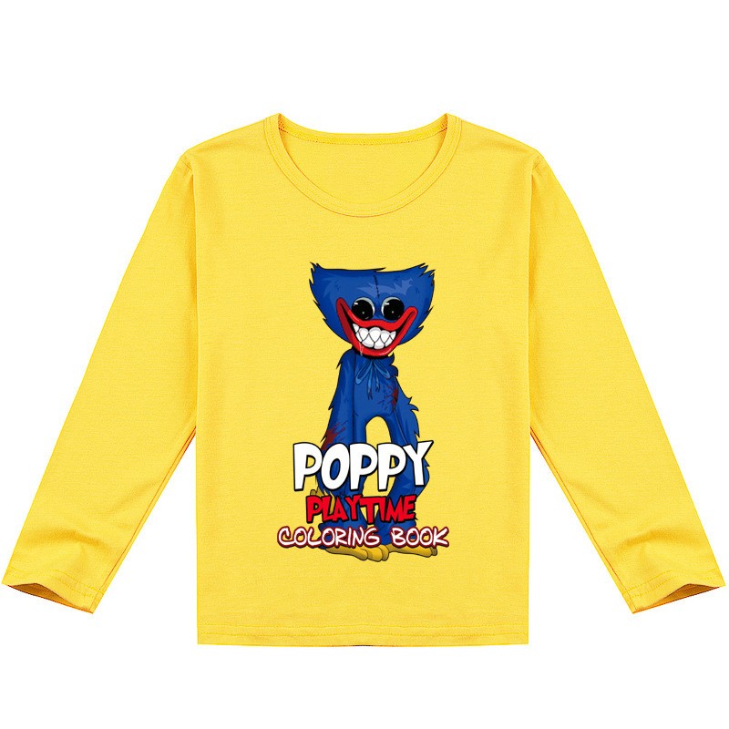 Casey Messi Houji Wai T-shirt Kids Costumes Scary Poppy Poppy Clothes for Boys Play Long Sleeve Clothes for Girls Casual T-shirts Harajuku