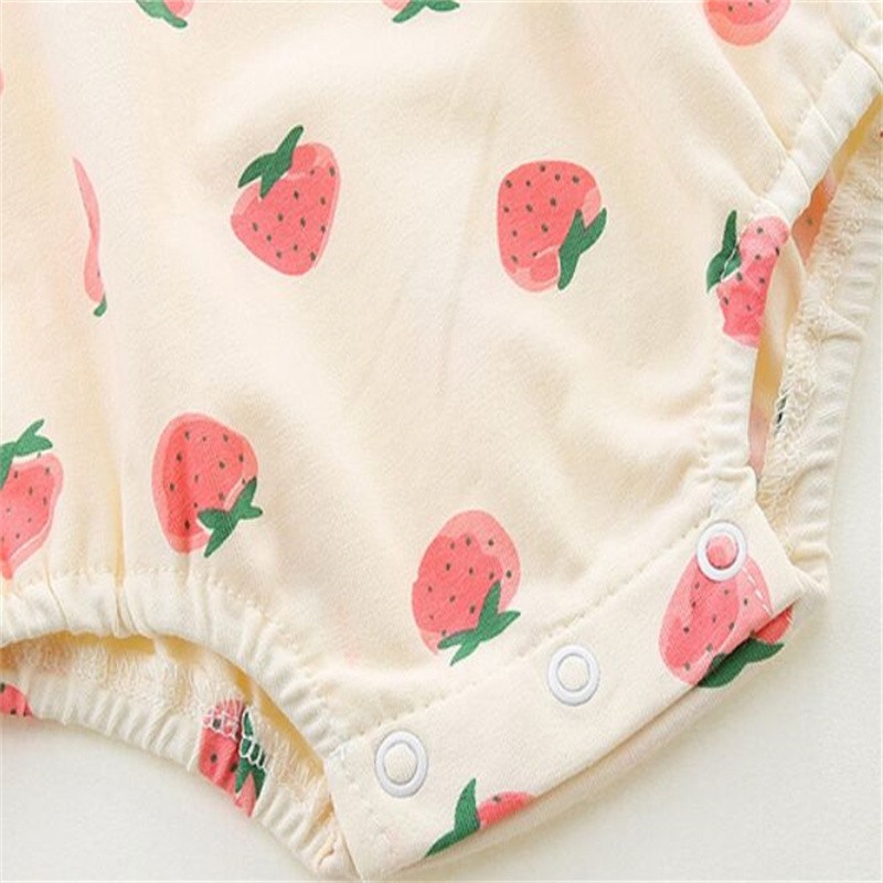 LAUDKA 0-24M Summer Baby Girl Clothes Strawberry Print Cotton Clothes Newborn Baby Princess Girls Underwear