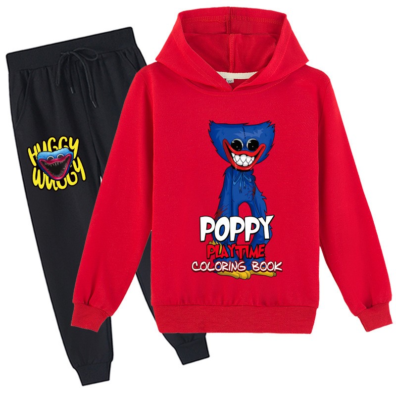 Kissy Messi Poppy Play Costume Kids Horror Clothes Baby Boys Harajuku Huggy Wuggy Hoodie Pants 2pcs Sets Teen Girls Clothes