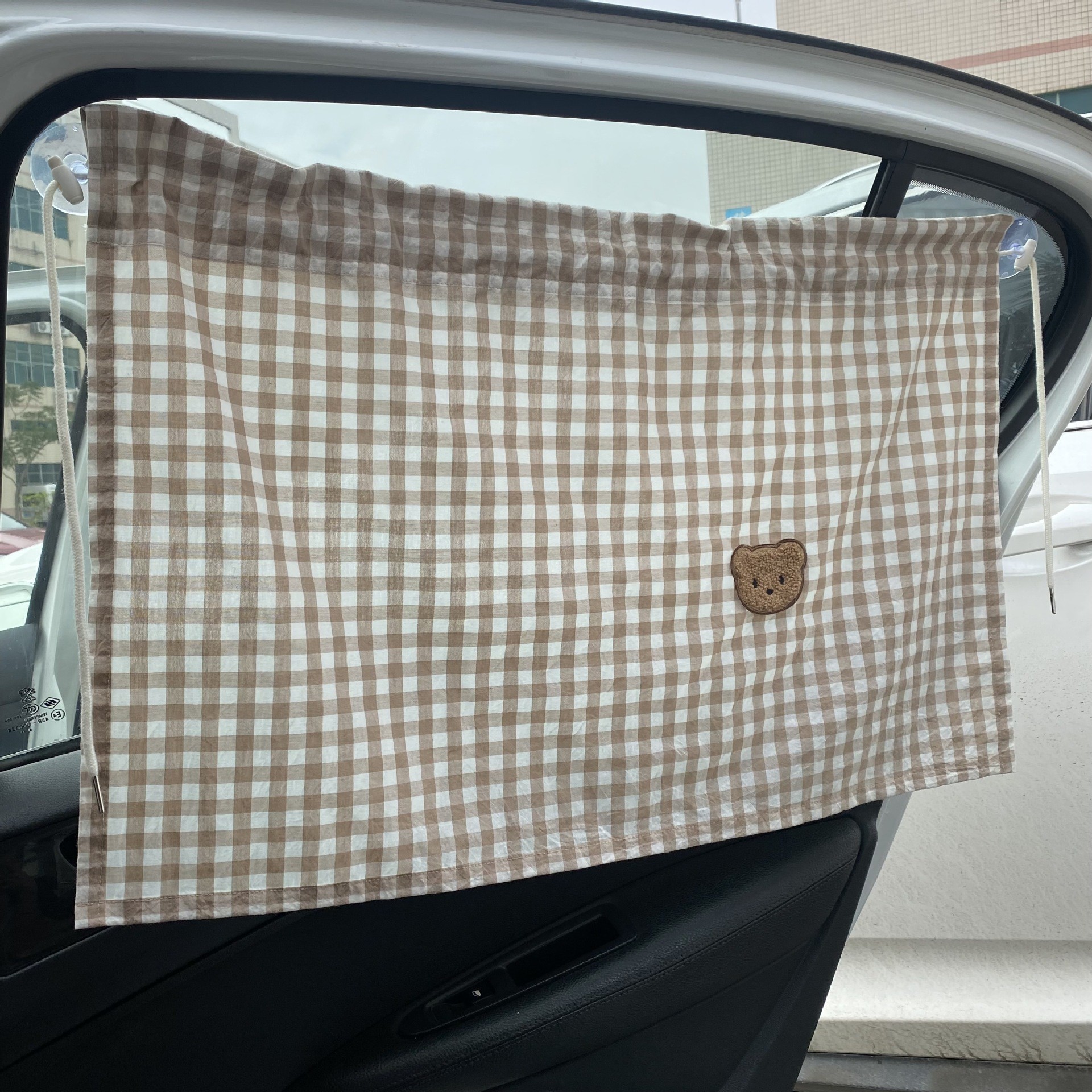 Children's car curtain cartoon stroller interior sunshade cloth sunscreen heat insulation curtain car cute bear blackout curtain