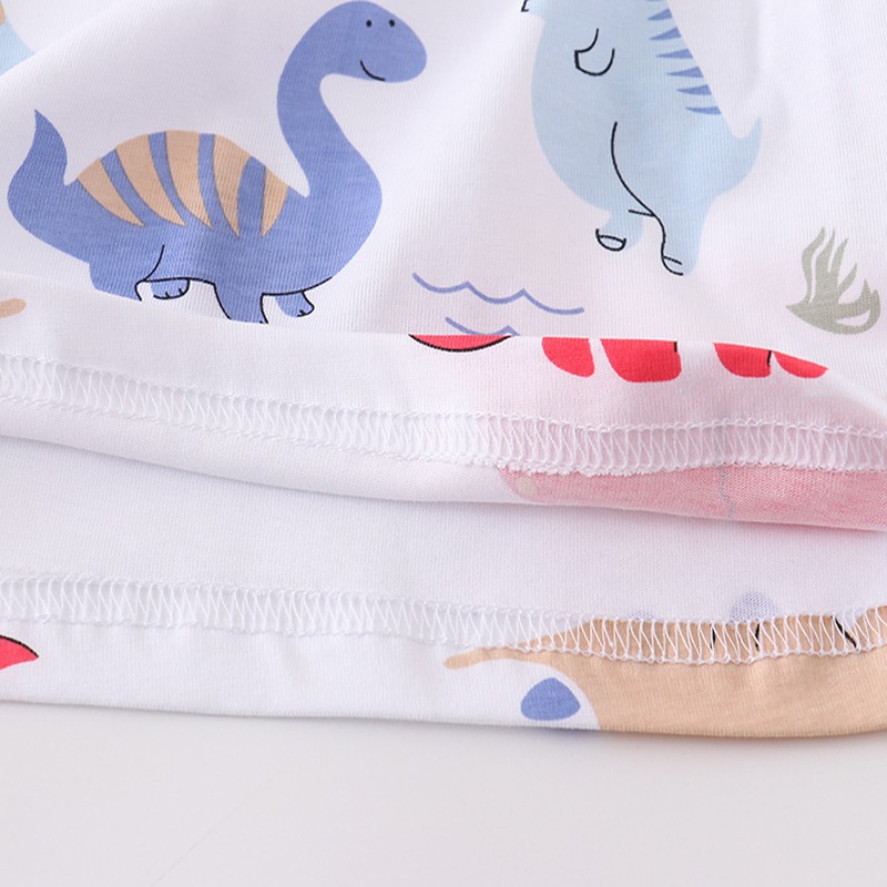 Jumping Meter Kids T-Shirt Cartoon Dinosaur Knitted Cotton Casual Breathable Short Sleeve Sports Tops Bottoming Shirt