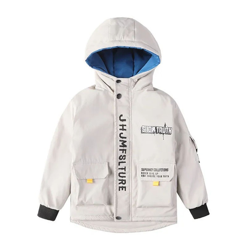 New 2022 polyester spring and autumn jacket for boy fashion Korean version hooded print windbreaker casual cool children's clothing