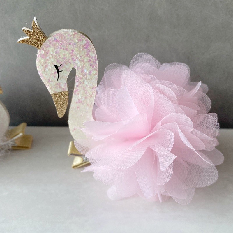 Princess Plush Swan Hair Clip Hairgrips For Girls Kids Hair Clips Hairpins Barrette Children Headwear Kawaii Hair Accessories